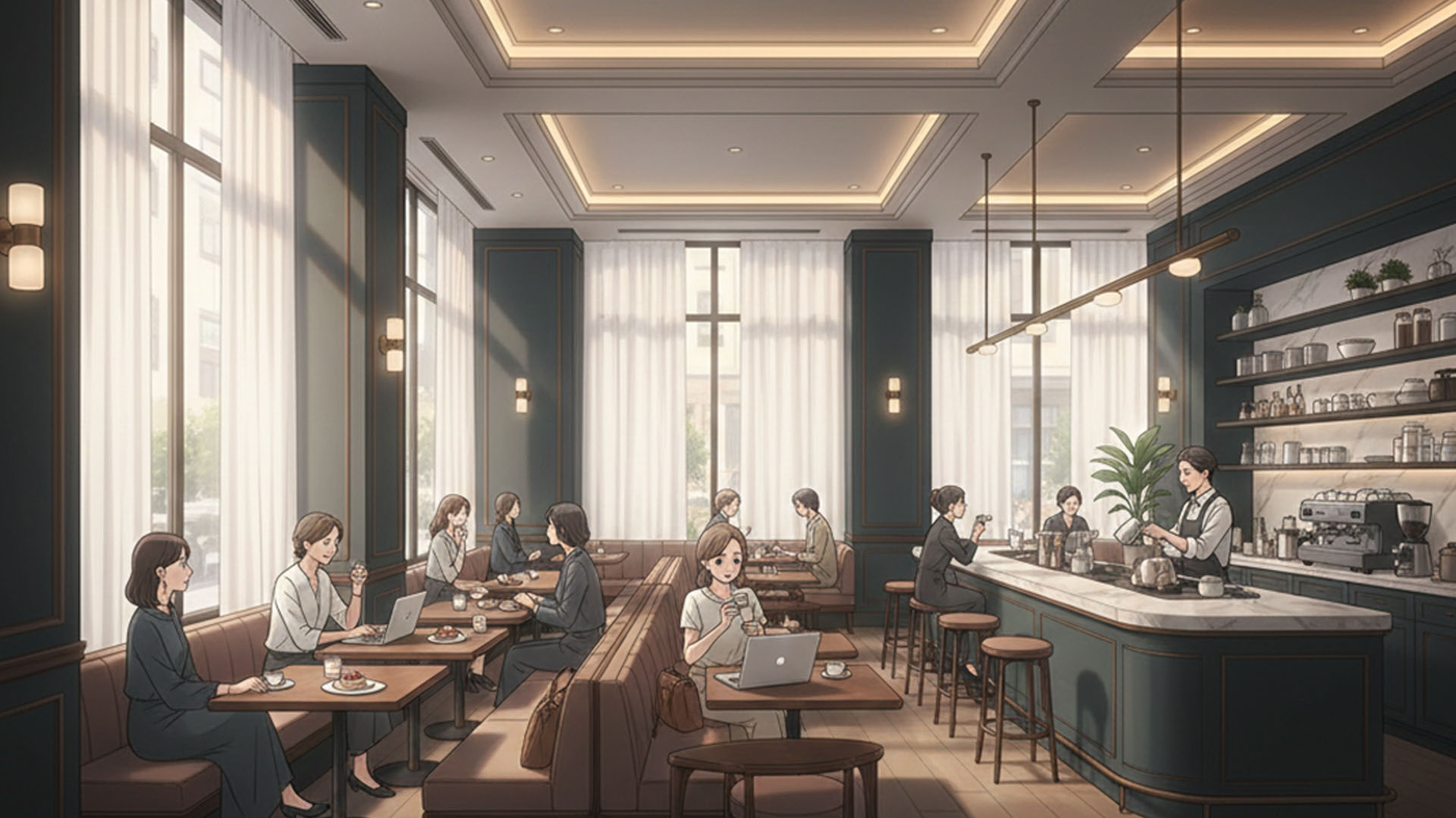 ภาพพื้นหลังร้านคาเฟ่